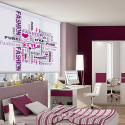 Youth roller blinds with inscriptions
