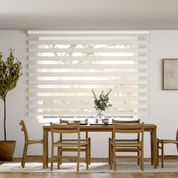 Day-night rolls with fine speckled fabric of different shades and a mixture of linen and polyester