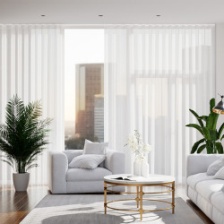 Lniane zasłony z włókna poliestrowego średniej przezroczystości do salonu sypialnia