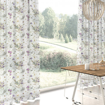 Cortinas para la cocina, flores
