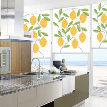 Rolgordijnen, jaloezieën met fruit print voor de keuken