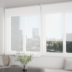Transparent Cluny Lino Roller Blinds with Linen Texture