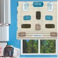 Buy Roll-up curtains for the kitchen with prints in retro and British style at Factory Prices