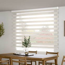 Day-night rolls with fine speckled fabric of different shades and a mixture of linen and polyester