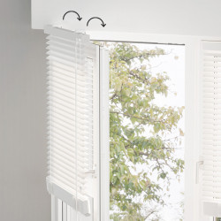 Aluminum blinds without holes 25 mm thick for installation on windows and doors without drilling holes