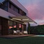  Навес SmartSun в комплекте с мотором и акриловым полотном LED 3x2 м цвета серого камня. Навес для террасы, балкона, настенные кронштейны в комплекте