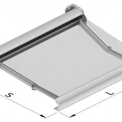 Motorized Smart canopy with LED backlight 3000x2050 m, White fabric, Gray profile, Wind and sun sensor, remote control 15 channels