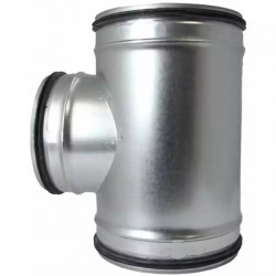  Трійник із оцинкованої сталі 0.55 мм 125/100, вентиляційний круглий, фасонна частина, фасоніна, врізання діаметром 125 мм
