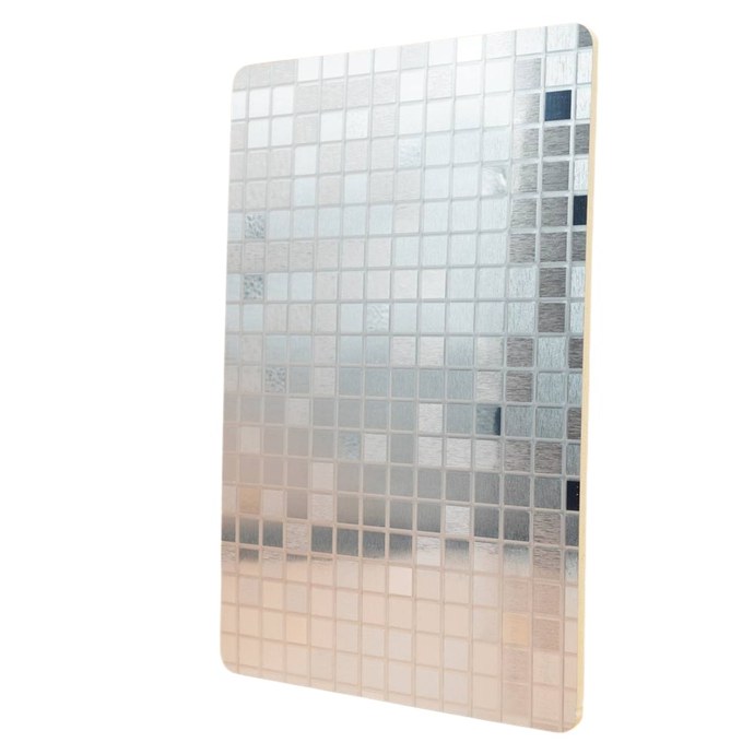 Vista del material · FM6146 — Panel decorativo de pared – Ivory Mirror Mosaic