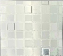 Detalle del acabado · FM6146 — Panel decorativo de pared – Ivory Mirror Mosaic