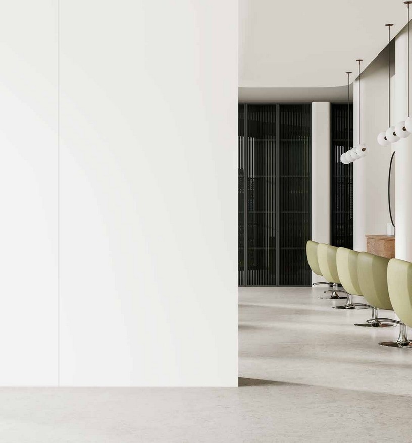 Idea de ambiente · imagen orientativa — Panel de pared SPC Rocko K110 White — 4 mm