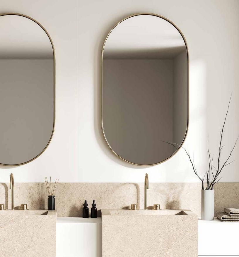 Idea de ambiente · imagen orientativa — Panel de pared SPC Rocko K564 Almond — 4 mm