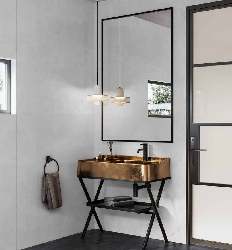 Idea de ambiente · imagen orientativa — Panel de pared SPC Rocko R119 Crema Valpolicella — 4 mm