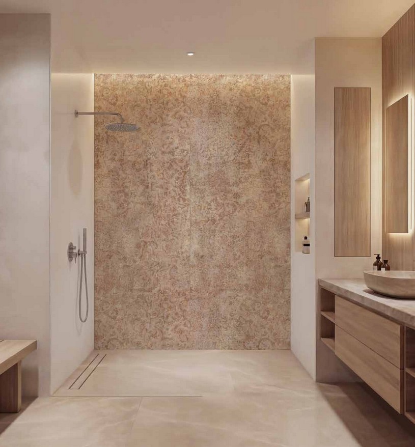 Idea de ambiente · imagen orientativa — Panel de pared SPC Rocko R254 Silk Road — 4 mm