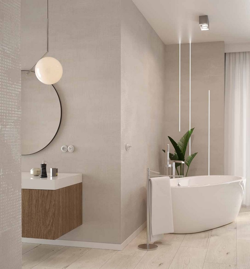 Idea de ambiente · imagen orientativa — Panel de pared SPC Rocko R260 Terraquad — 4 mm