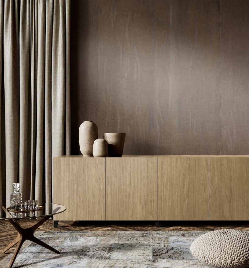Idea de ambiente · imagen orientativa — Panel de pared SPC Rocko R266 Medusa Bronze — 4 mm